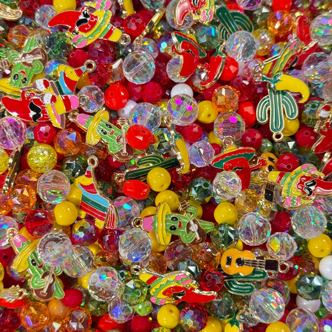 Cinco de Mayo🌶️🌵🎸(High-quality K9 Crystal Faceted Diamond Beads Mix)