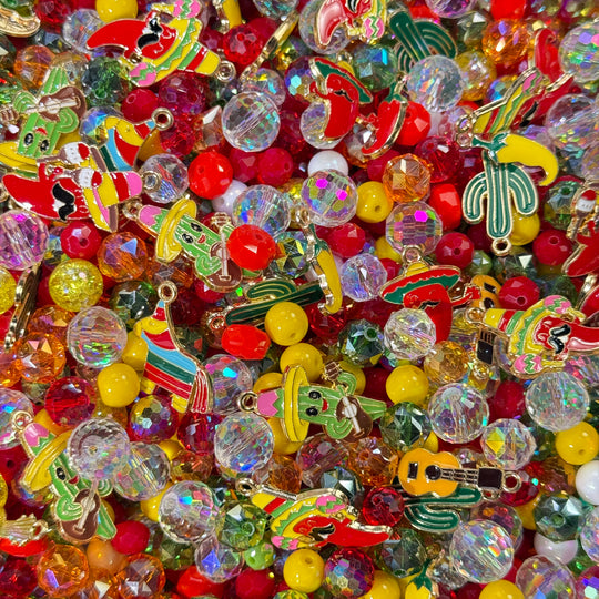 Cinco de Mayo🌶️🌵🎸(High-quality K9 Crystal Faceted Diamond Beads Mix)