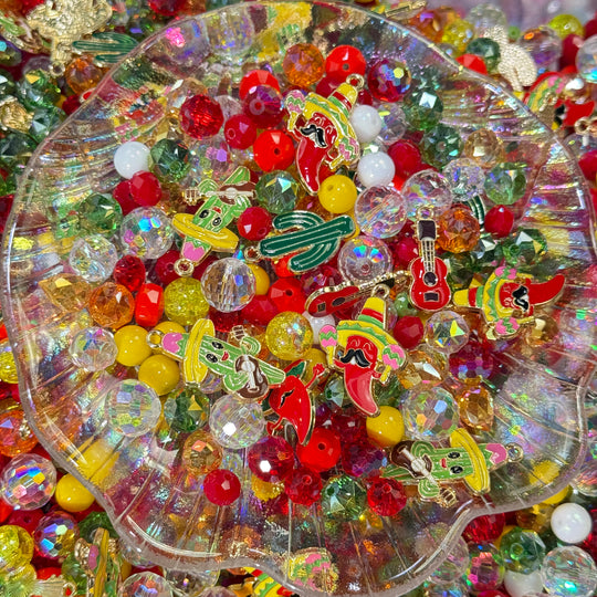 Cinco de Mayo🌶️🌵🎸(High-quality K9 Crystal Faceted Diamond Beads Mix)
