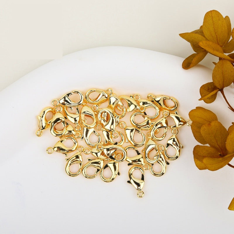 12mm Lobster Claw(18k gold-plated copper/ tarnish resistant)