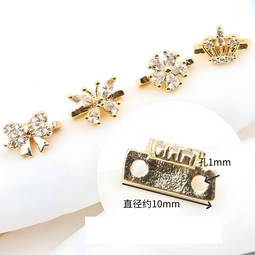 18k Gold-plated Zircon Double-hole Spacer