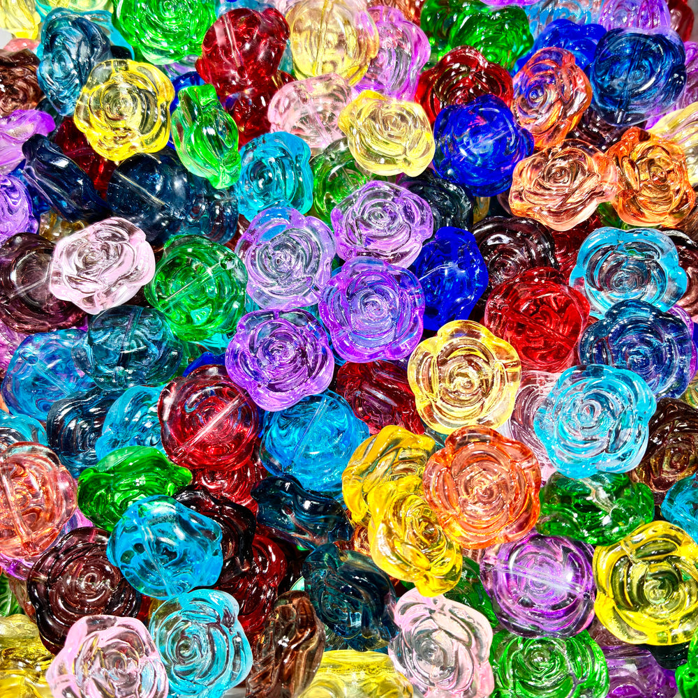(New)Carved Glass Big Rose🌹 (18mm)