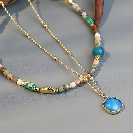 Handmade Apatite Beaded Necklace