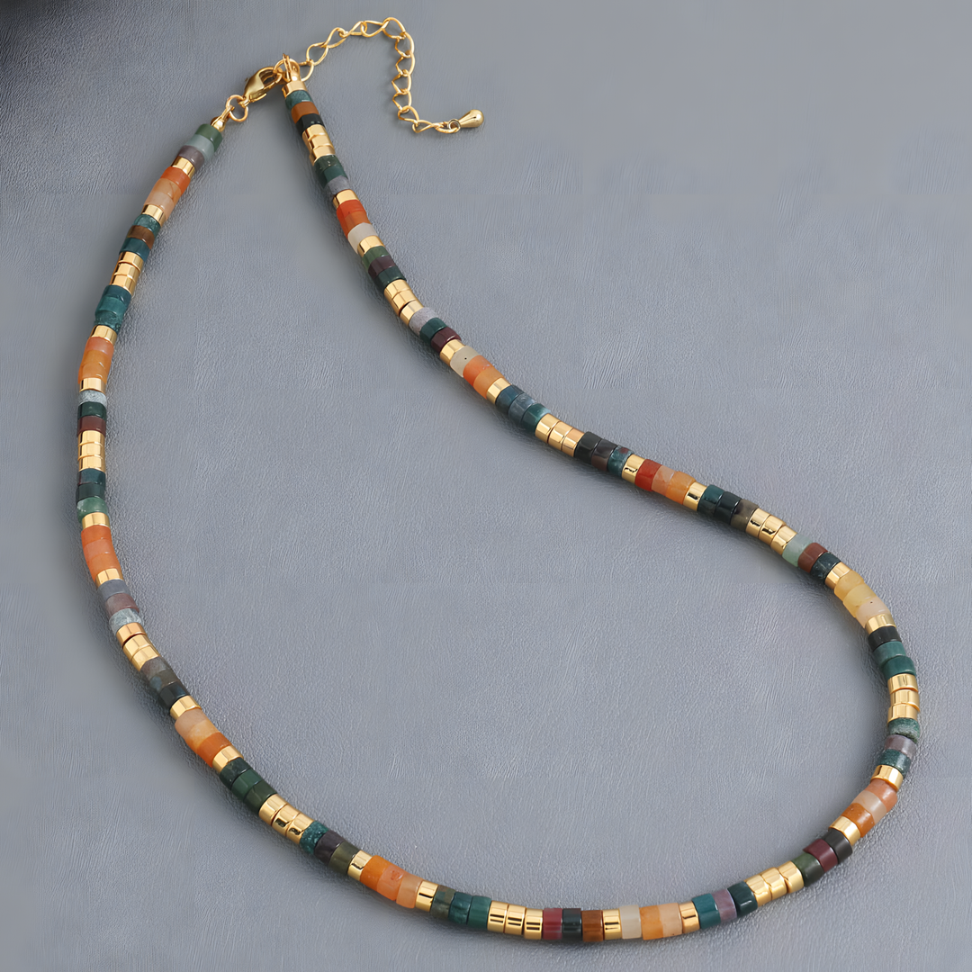 Natural Stone Beaded Collar Necklace