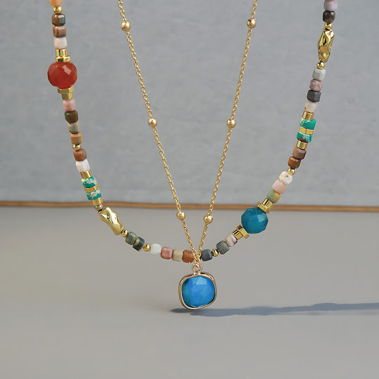 Handmade Apatite Beaded Necklace