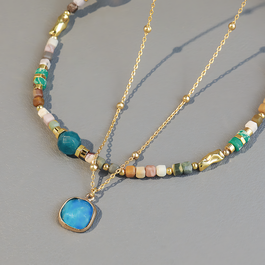 Handmade Apatite Beaded Necklace