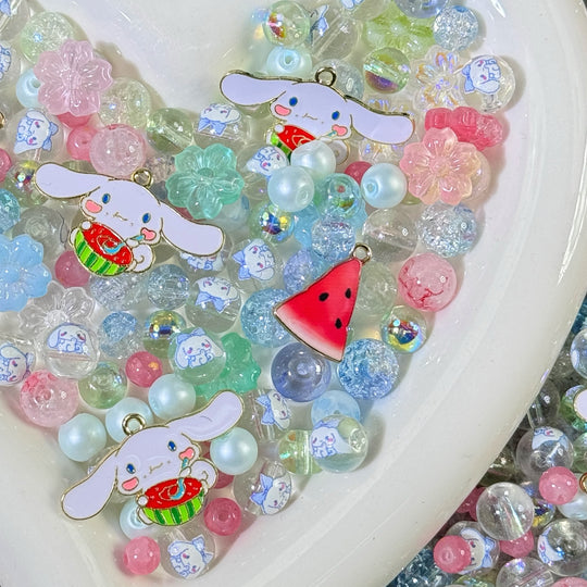 Sweet Cinnamoroll🍉(8-10mm glass beads&printed cinnamoroll beads