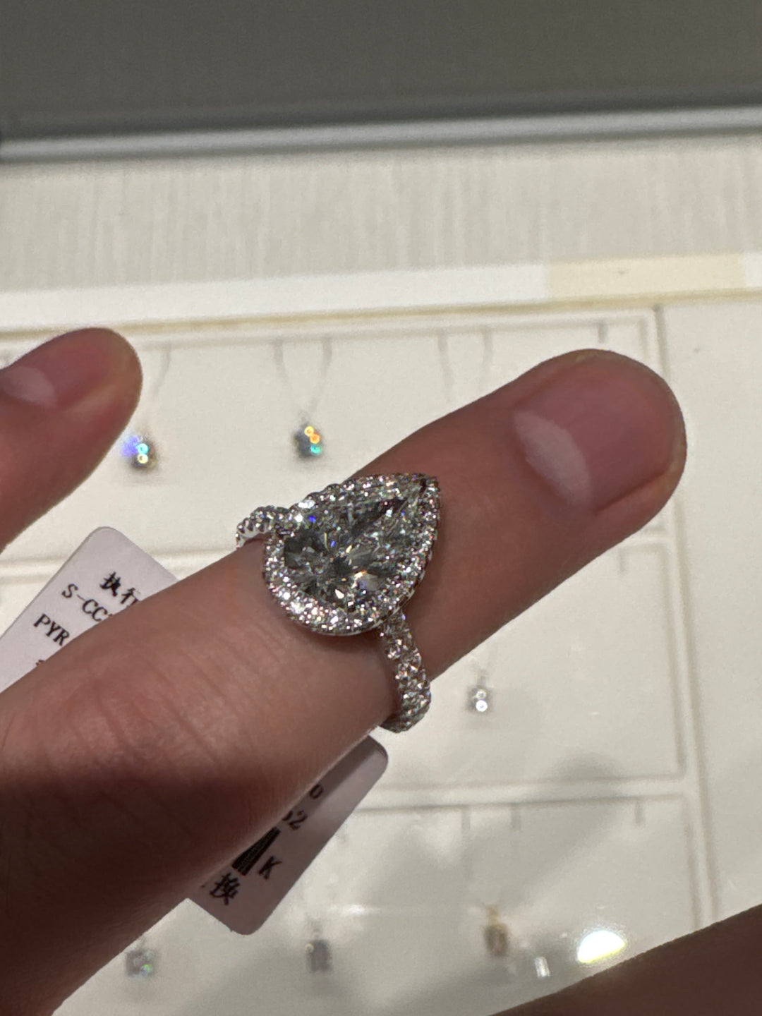 Payment for Wahe.7 to pay( Halo Pear cut)1.573ct+0.589ct