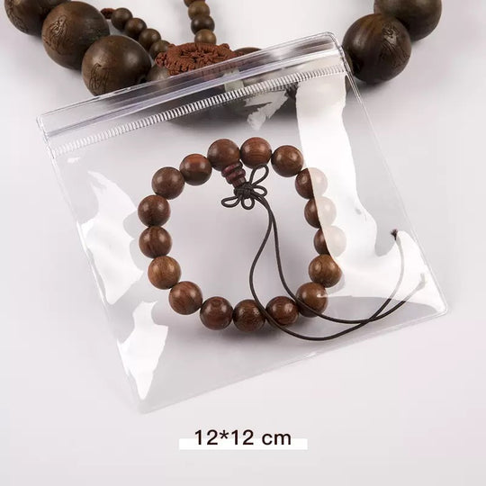 Clear PVC Jewelry Bag | Ideal for Bracelets, Bangles & Necklaces（12×12cm/0.4mm thickness)
