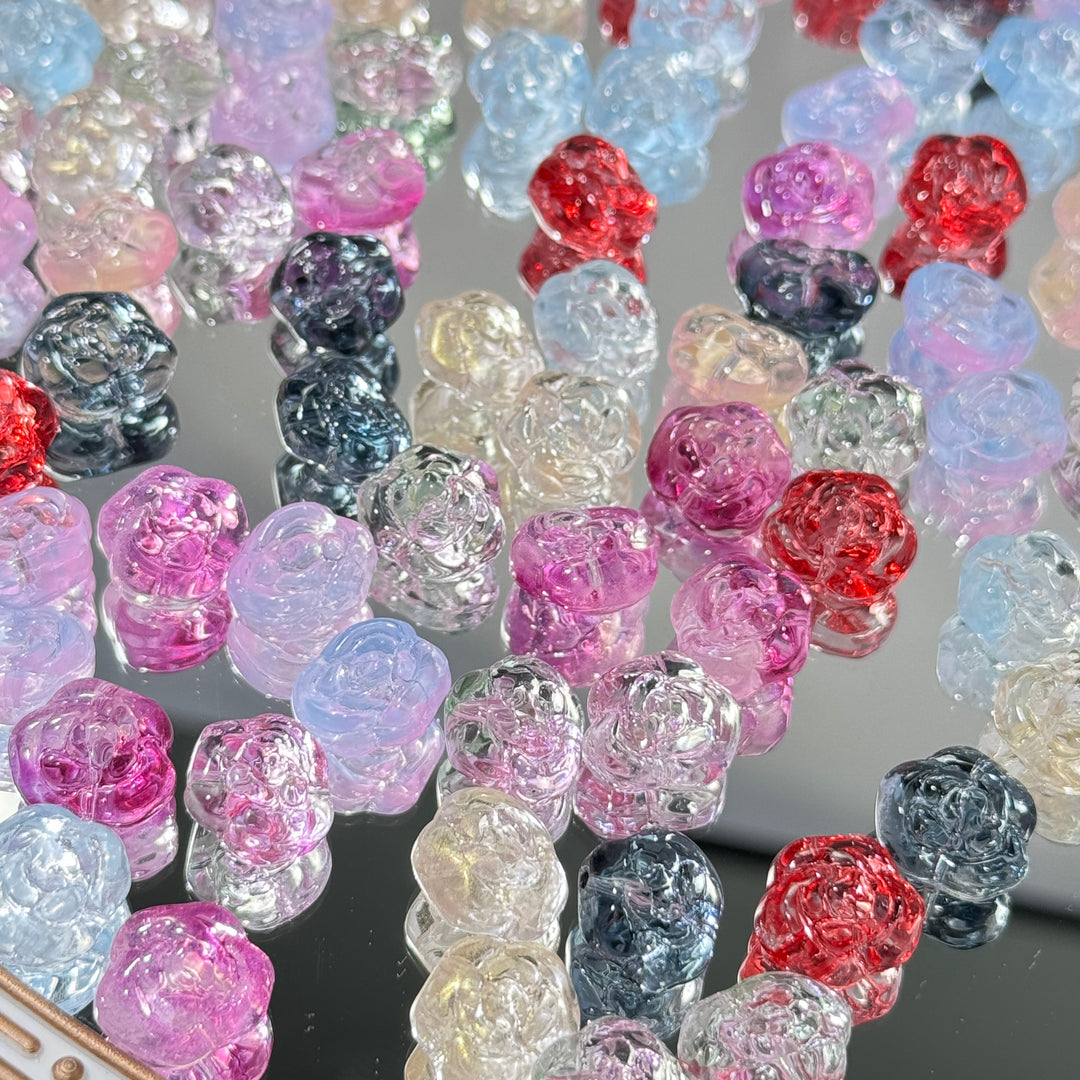 Glass Rose Beads