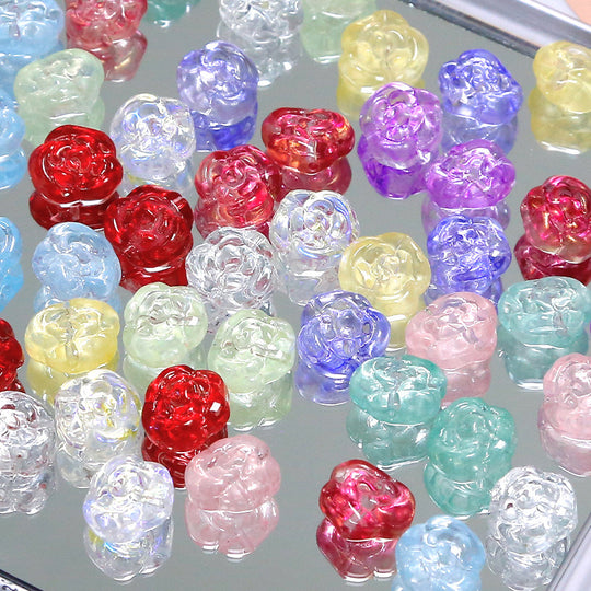 Glass Rose Beads