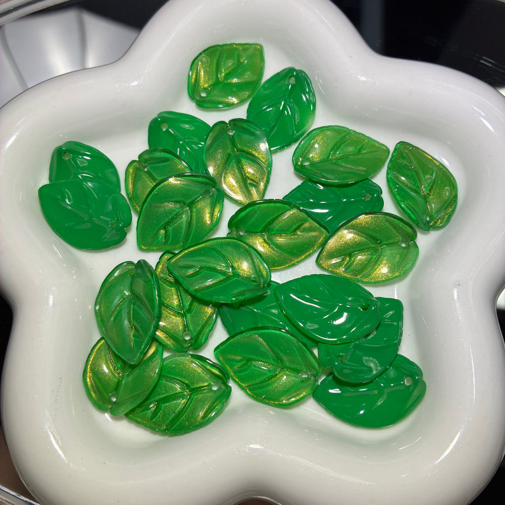 Carved Glass Leaves
