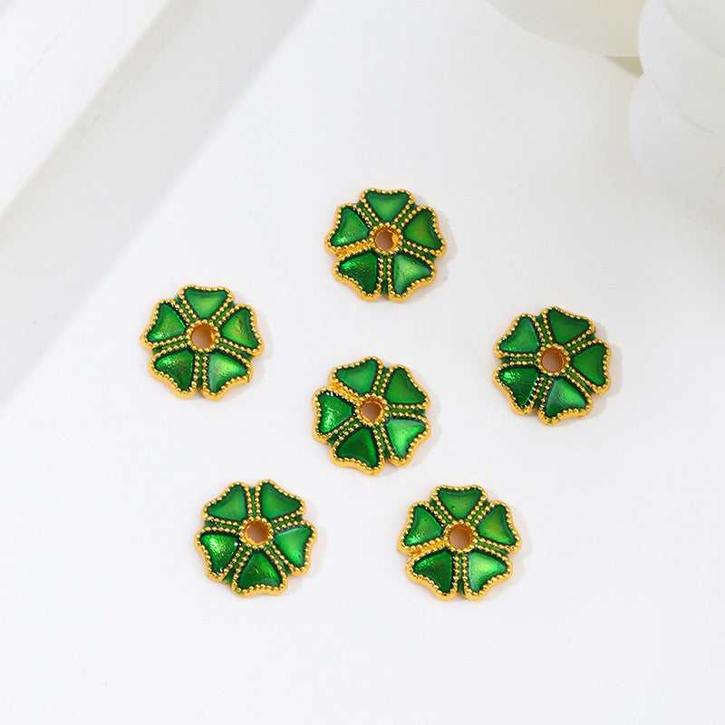 cloisonné enamel flower caps(8mm/high quality) A19