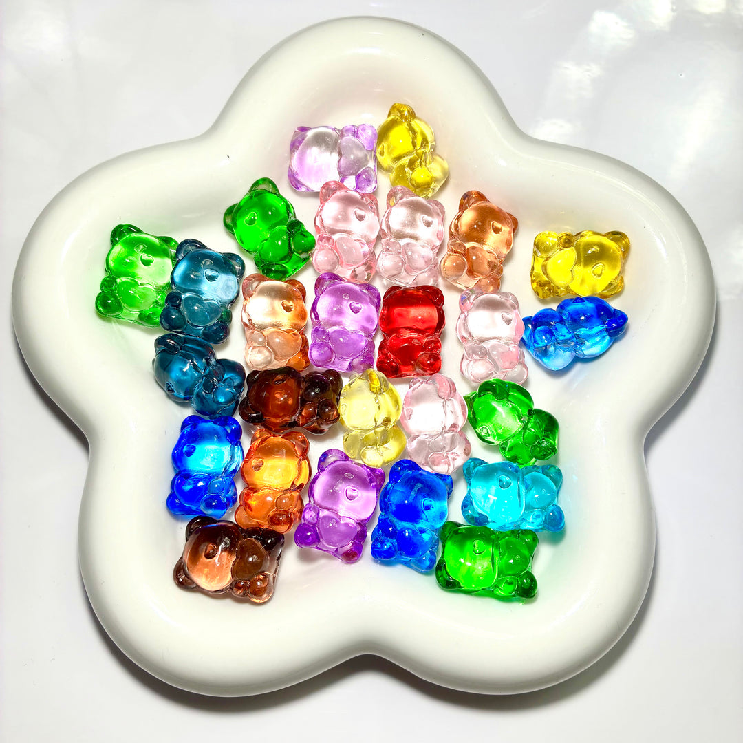 (Buy 1 Get 1) Carved Glass Bear 20mm*15mm