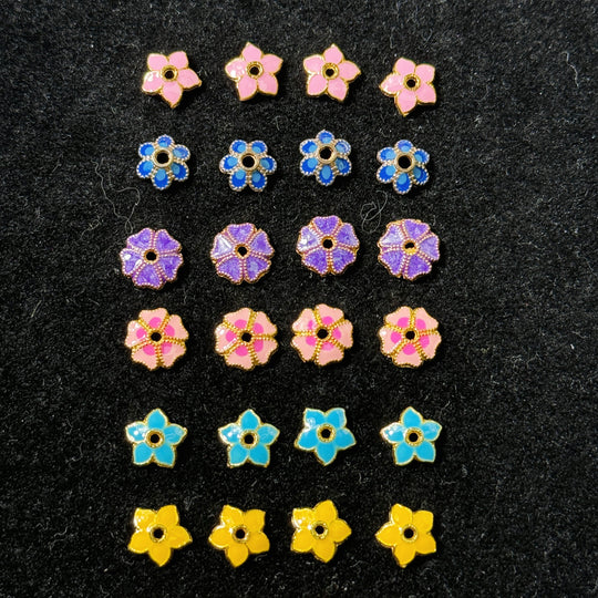 cloisonné enamel flower caps(8mm/high quality) A19