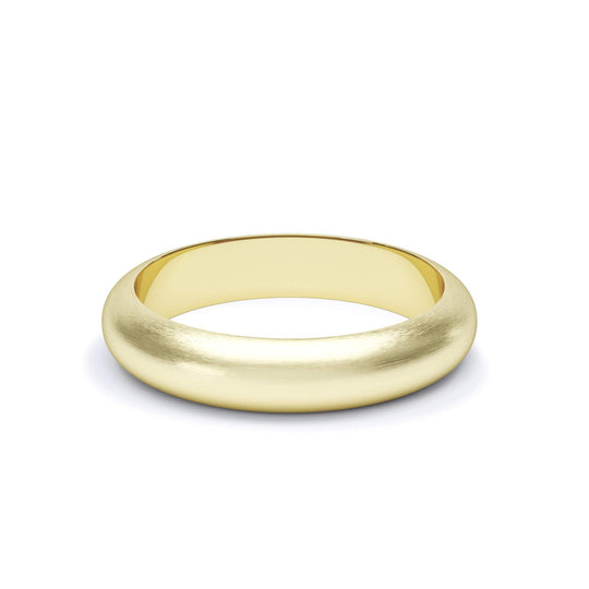 ARCTURUS — D Shape Satin Wedding Band in 18k Yellow Gold