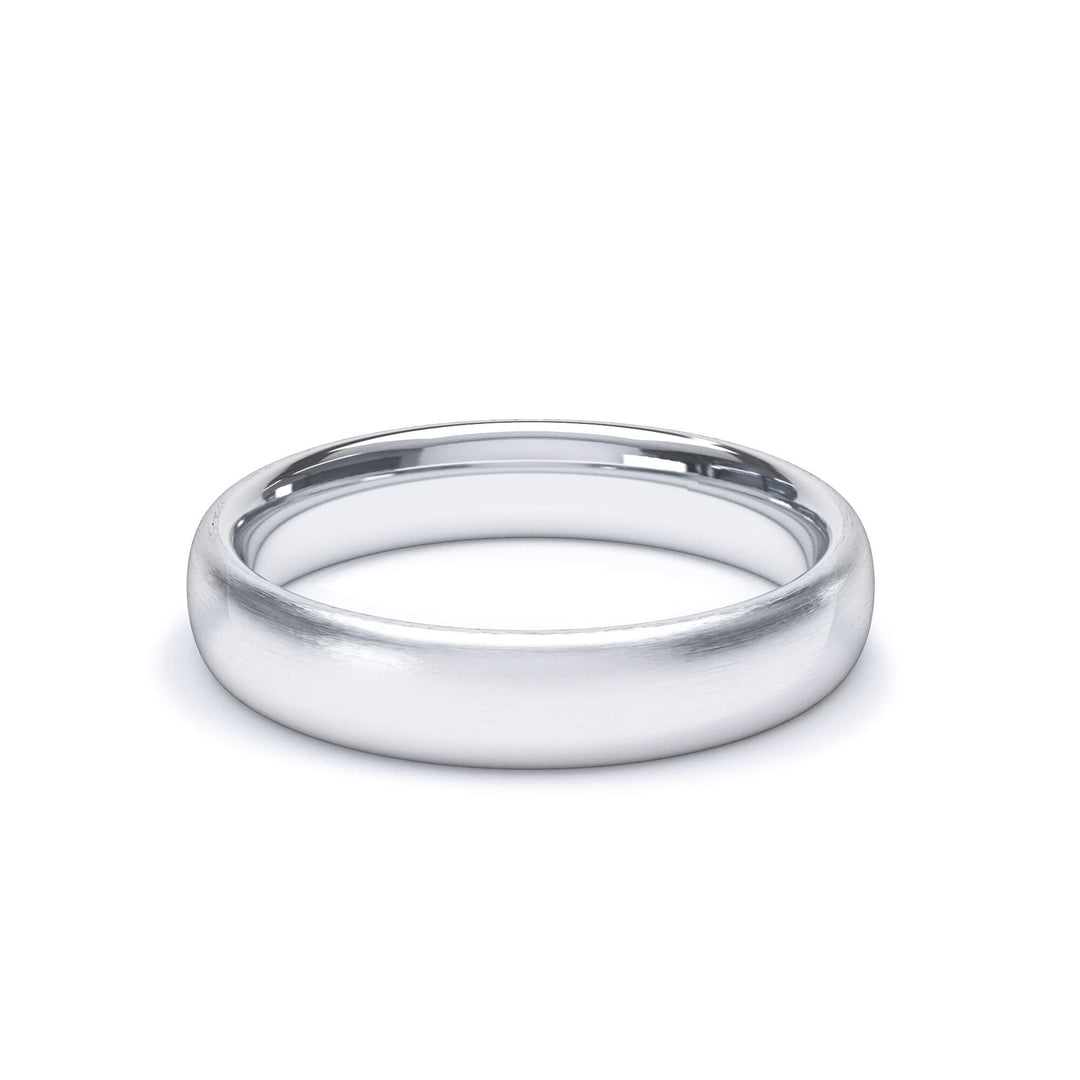 HELIOS — Regular Court Satin Wedding Band in 18k White Gold