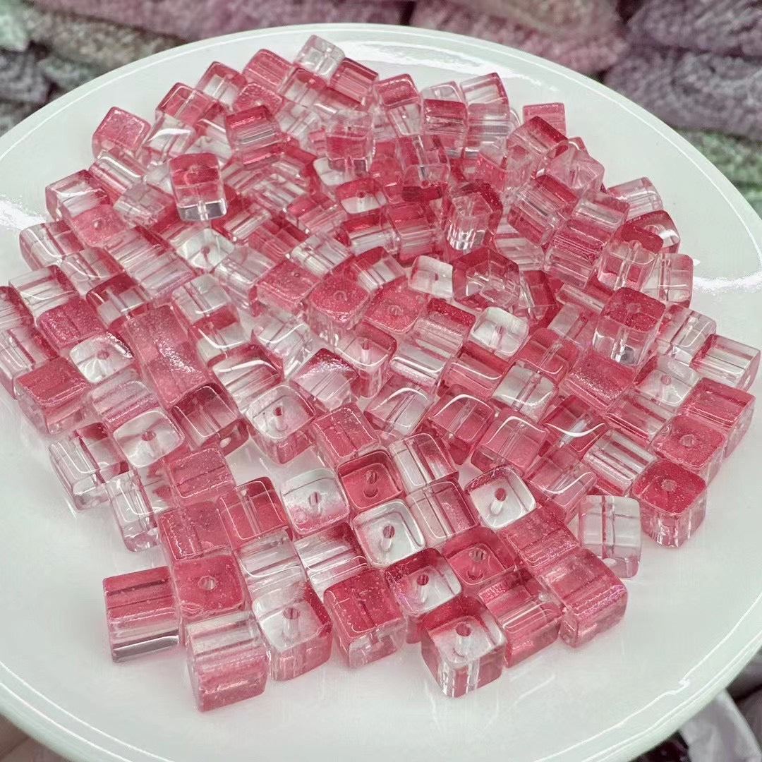 Glass Cube Beads(8mm)