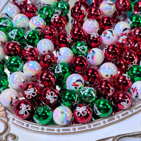 Xmas Acrylic Beads