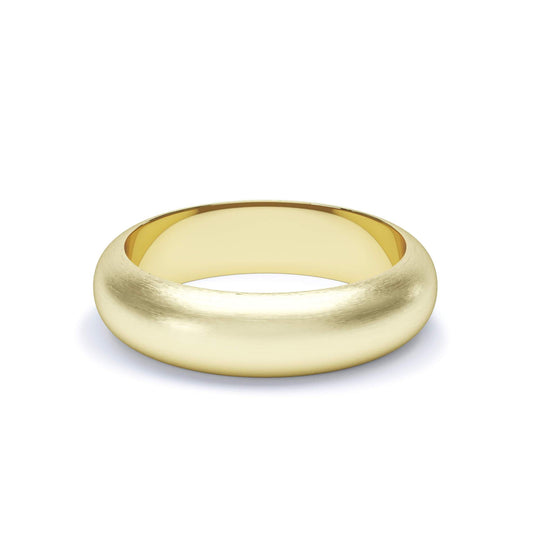 ARCTURUS — D Shape Satin Wedding Band in 18k Yellow Gold