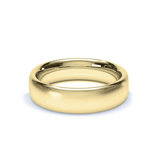 ATLAS — Oval Profile Satin Wedding Band in 18k Yellow Gold