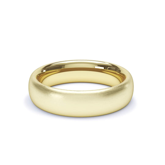 HELIOS — Regular Court Satin Wedding Band in 18k Yellow Gold