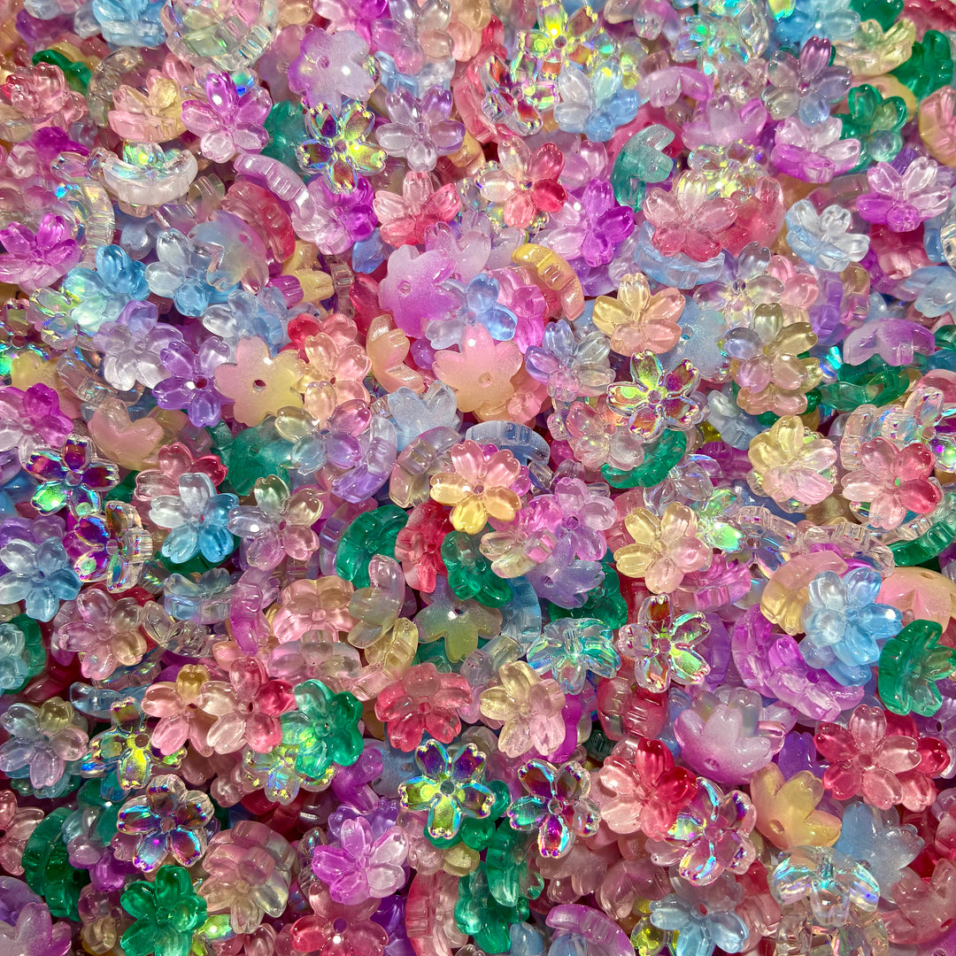 (New)Carved Glass Flower Caps