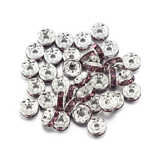 Colorful Rhinestone Spacers(4mm-6mm) A16