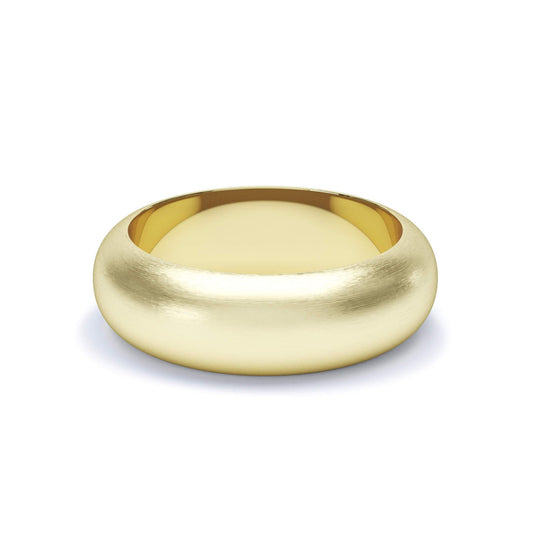 ARCTURUS — D Shape Satin Wedding Band in 18k Yellow Gold