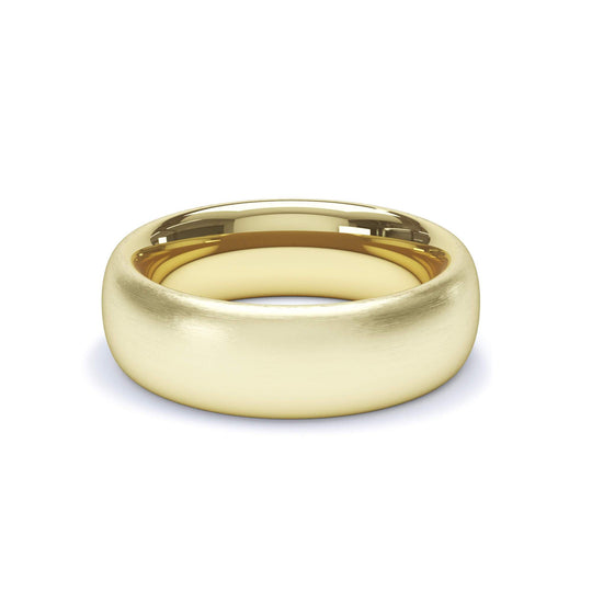 ATLAS — Oval Profile Satin Wedding Band in 18k Yellow Gold
