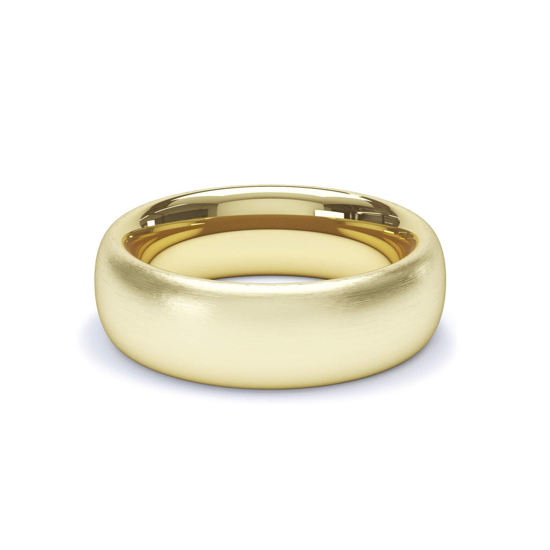 HELIOS — Regular Court Satin Wedding Band in 18k Yellow Gold