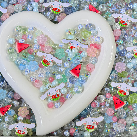 Sweet Cinnamoroll🍉(8-10mm glass beads&printed cinnamoroll beads