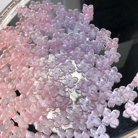 UV Color Changing Four-petaled Glass Flower Caps