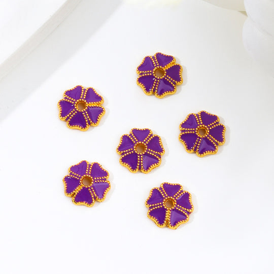 cloisonné enamel flower caps(8mm/high quality) A19