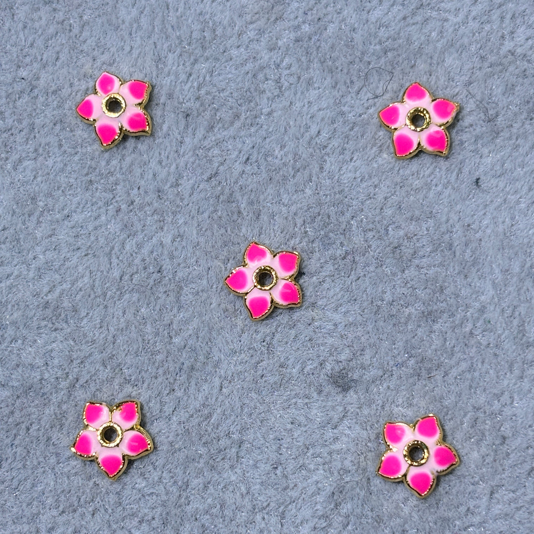 cloisonné enamel flower caps(8mm/high quality) A19