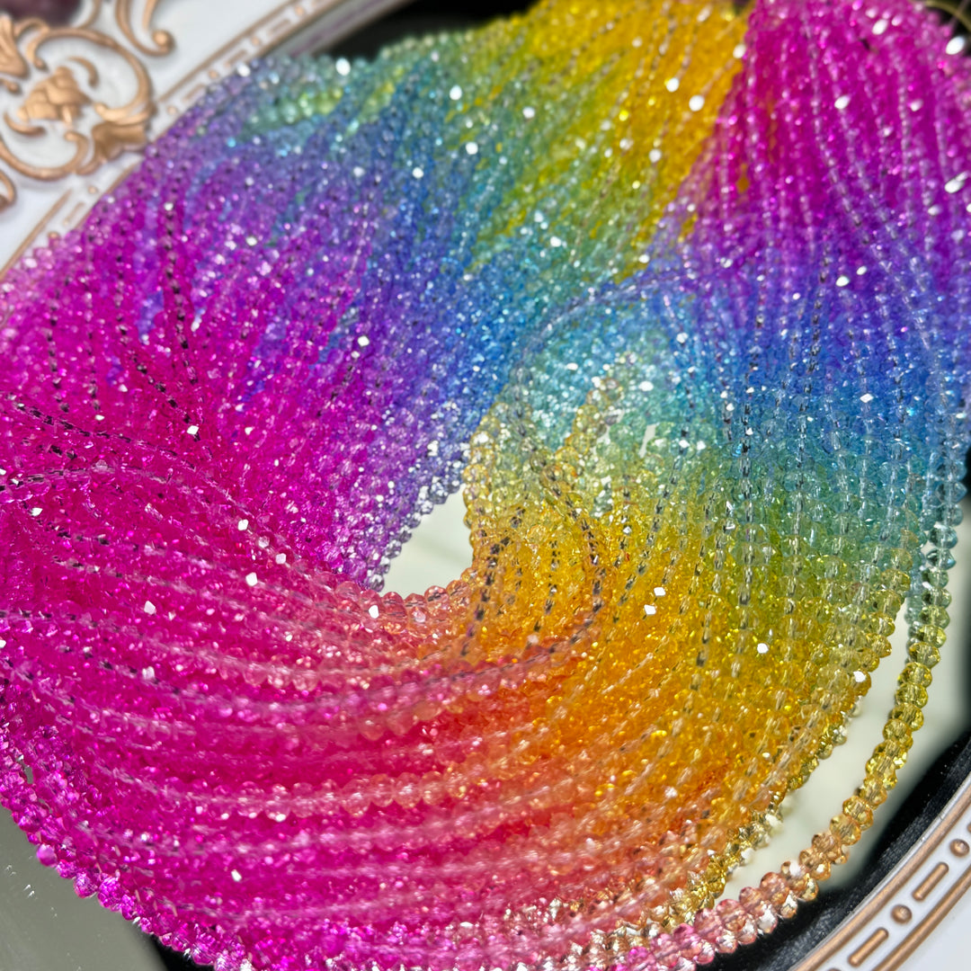 Rainbow Diamond Beads(high quality facet crystal beads)