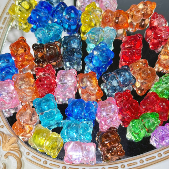 (Buy 1 Get 1) Carved Glass Bear 20mm*15mm