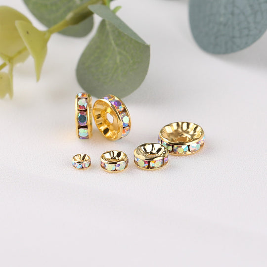 AB Rhinestone Spacers 4mm-6mm A12