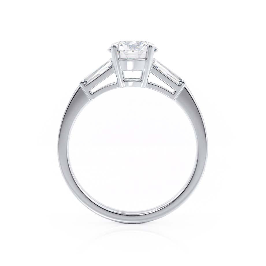 AZALEA - Round & Baguette Lab Diamond Platinum Trilogy