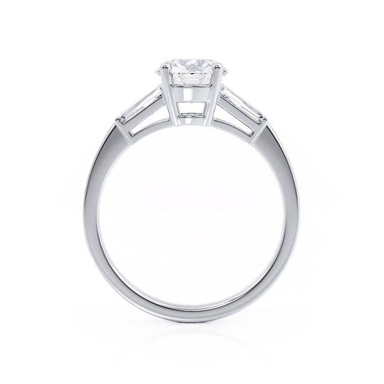 AZALEA - Round & Baguette Lab Diamond Platinum Trilogy