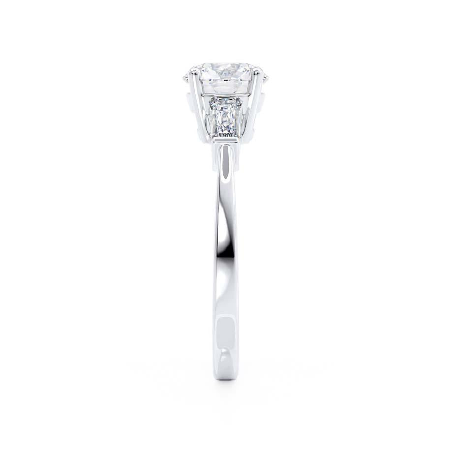 AZALEA - Round & Baguette Lab Diamond Platinum Trilogy