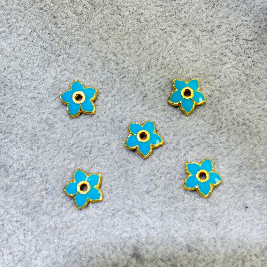 cloisonné enamel flower caps(8mm/high quality) A19