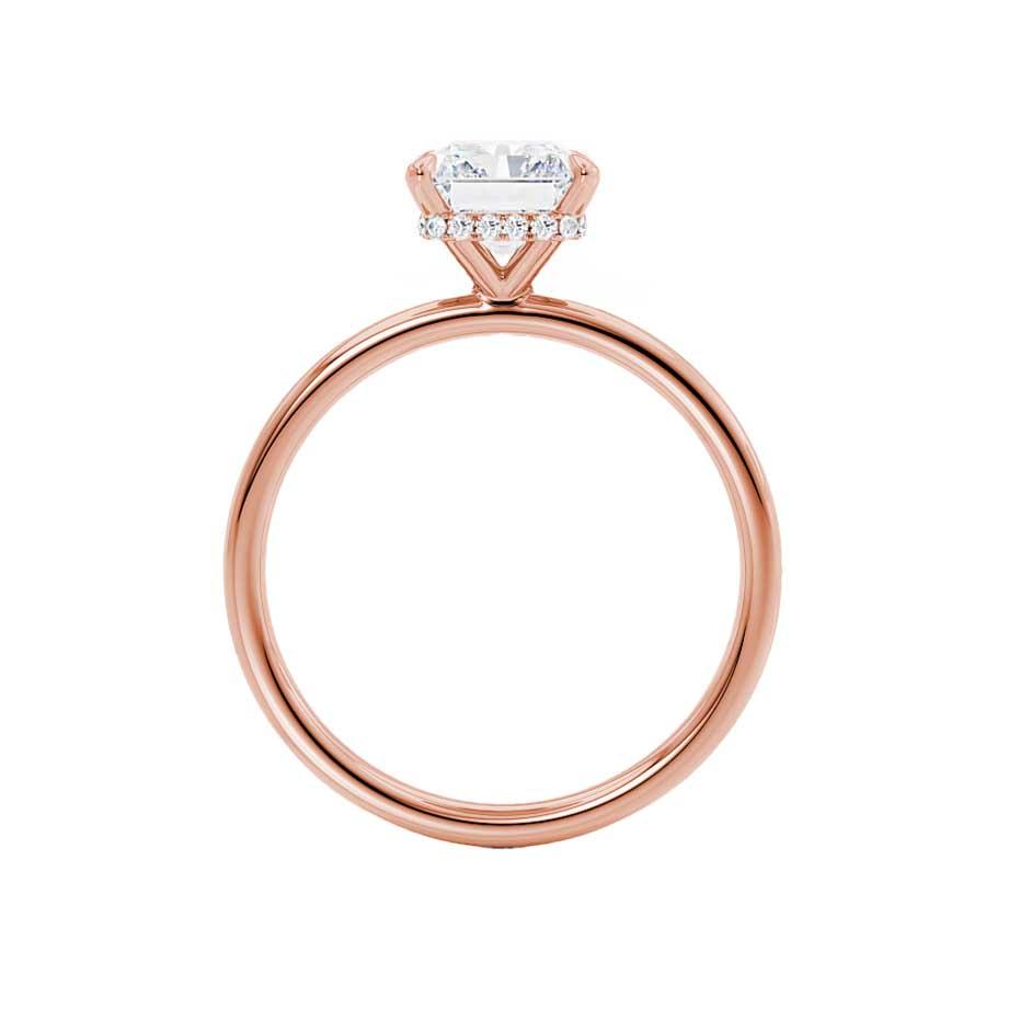 CAMELLIA - Radiant Lab Diamond 18k Rose Gold Hidden Halo Solitaire