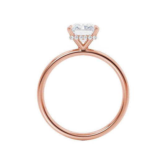 CAMELLIA - Radiant Lab Diamond 18k Rose Gold Hidden Halo Solitaire