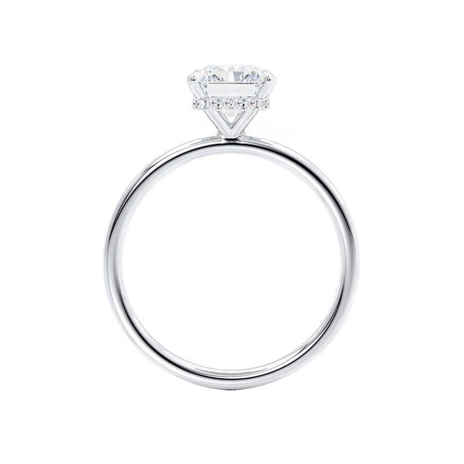 CAMELLIA - Radiant Lab Diamond 18k White Gold Hidden Halo Solitaire