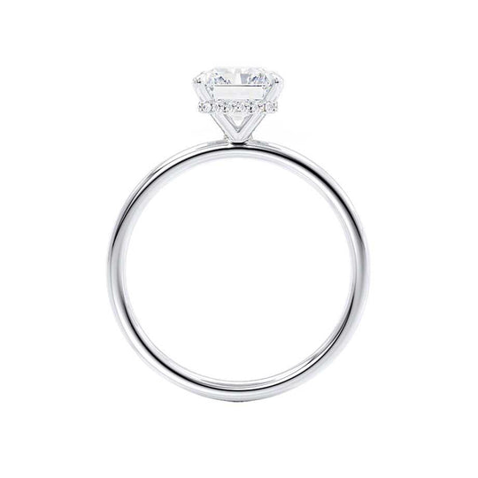 CAMELLIA - Radiant Lab Diamond 18k White Gold Hidden Halo Solitaire