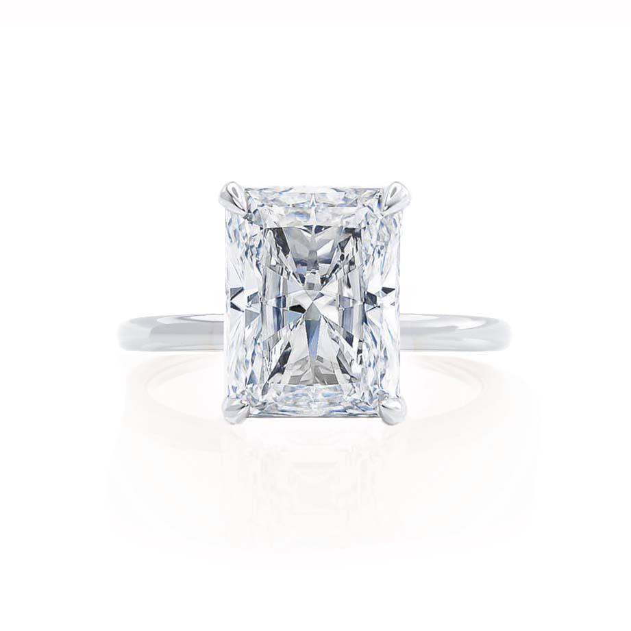 CAMELLIA - Radiant Lab Diamond Platinum Hidden Halo Solitaire