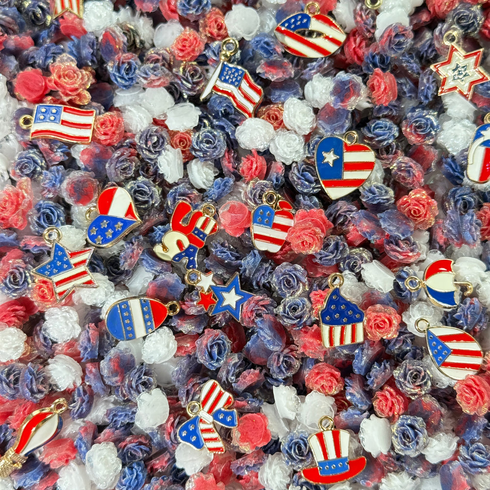 (New) Fourth of July Rose (Color Changing & Glow in Dark Soft Flower)
