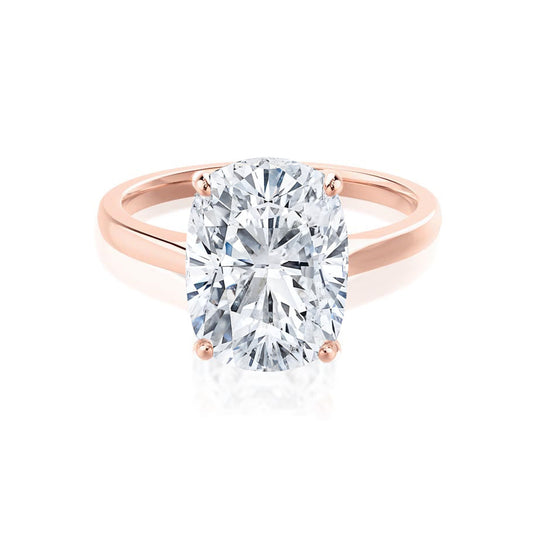 DAHLIA - Elongated Cushion Lab Diamond 18k Rose Gold Solitaire