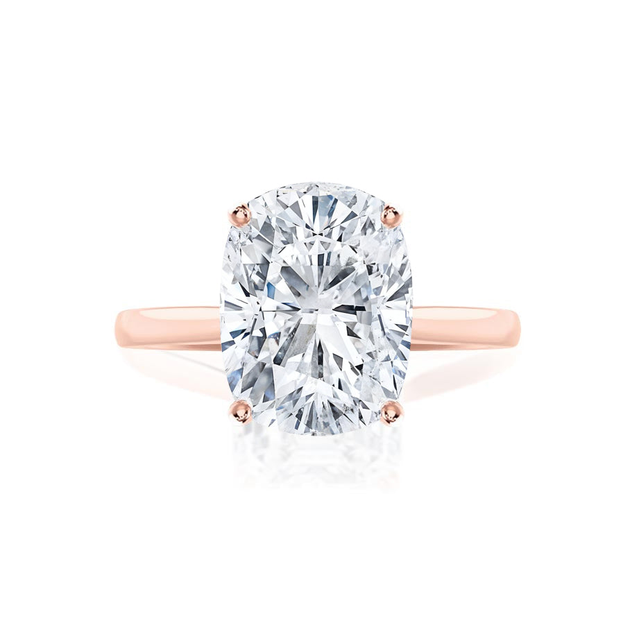DAHLIA - Elongated Cushion Lab Diamond 18k Rose Gold Solitaire